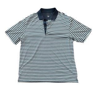 GREG NORMAN Play Dry Blue Striped Polo Shirt Size XL